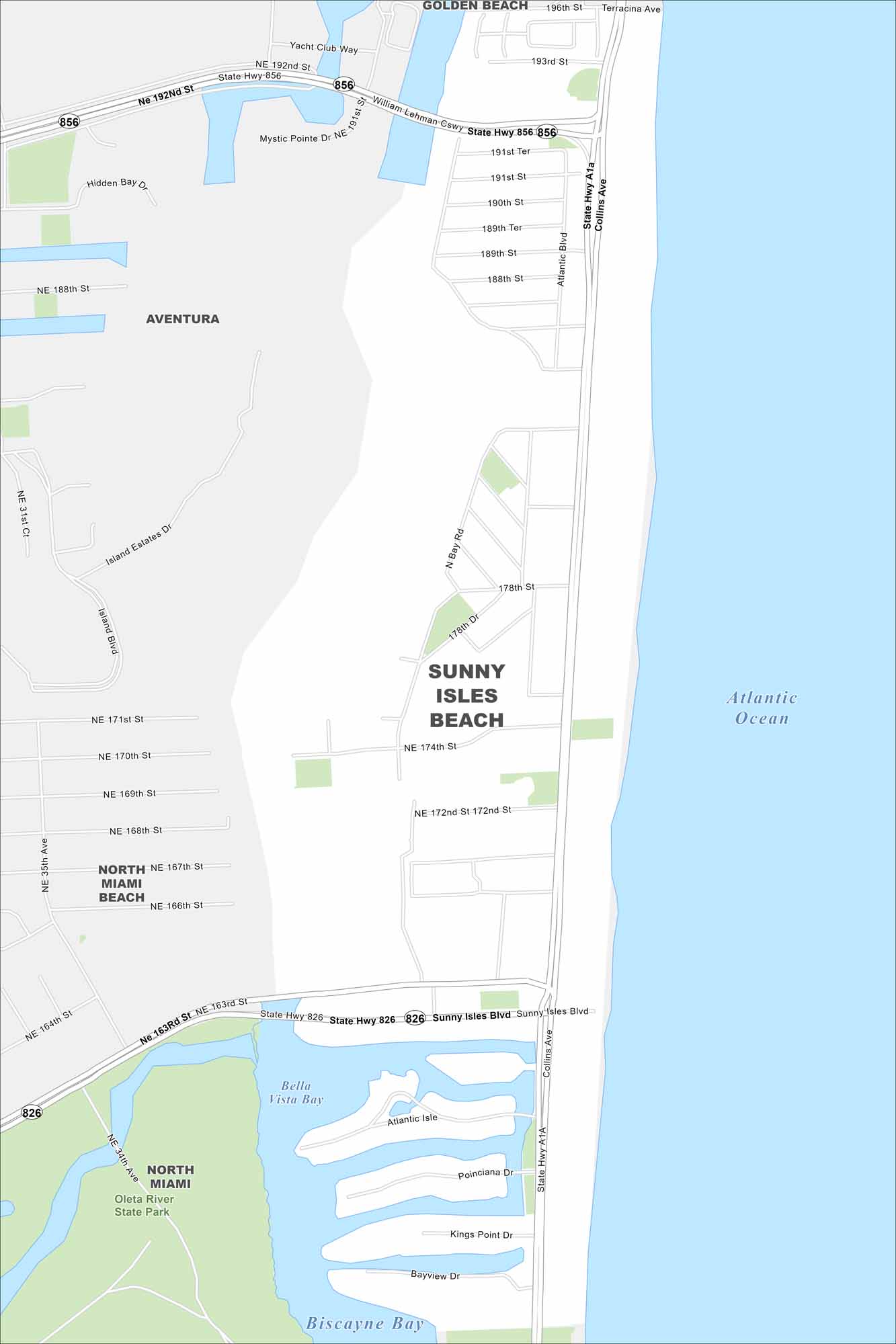 Sunny Isles Beach Map Florida