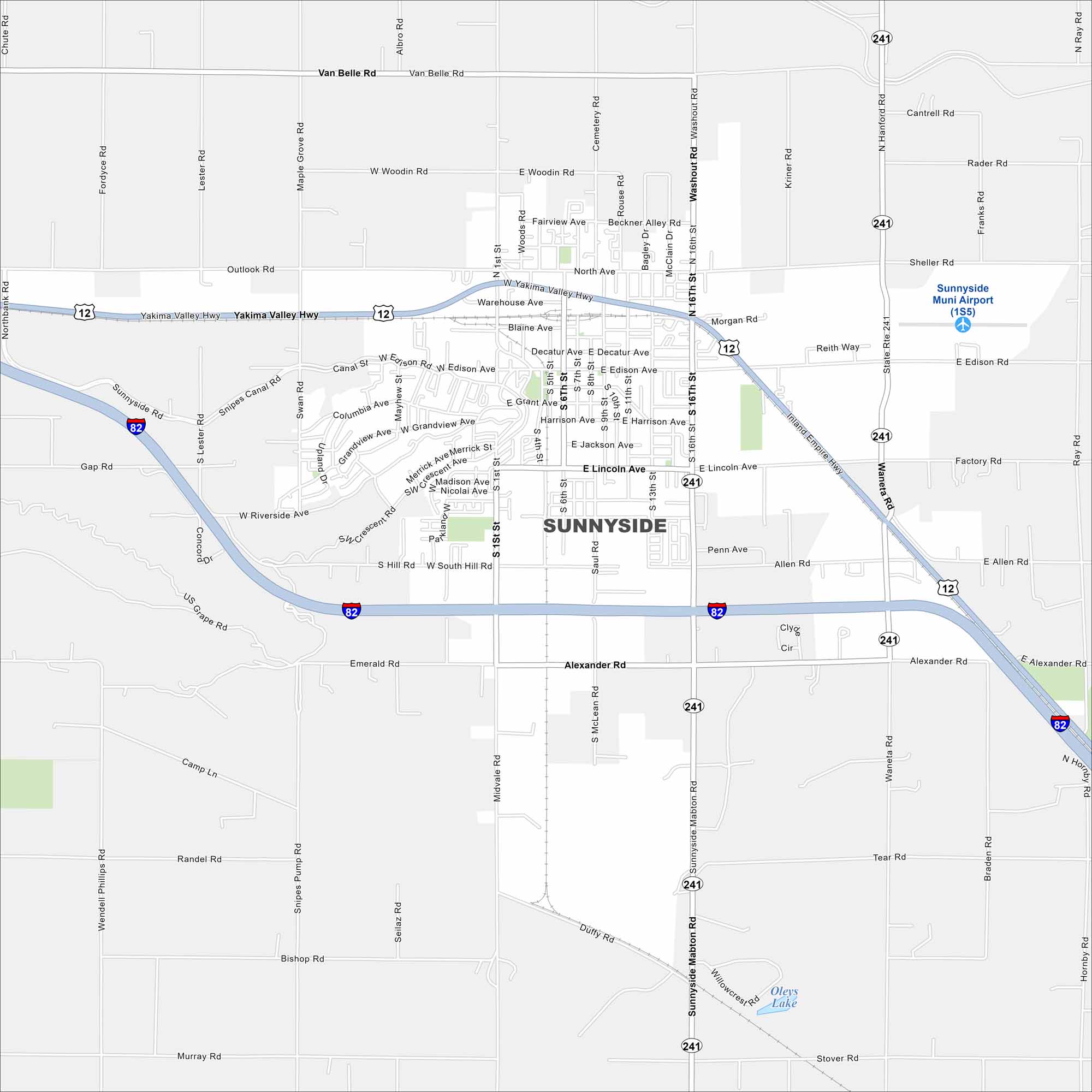 Sunnyside Map Washington