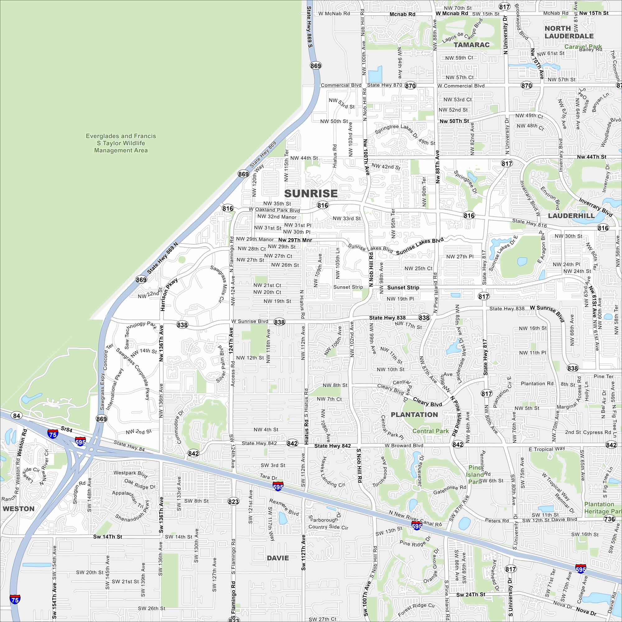 Sunrise Map Florida