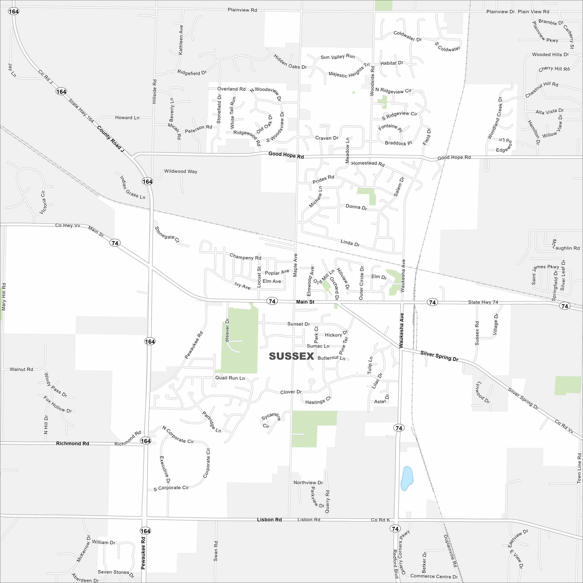Sussex Map Wisconsin