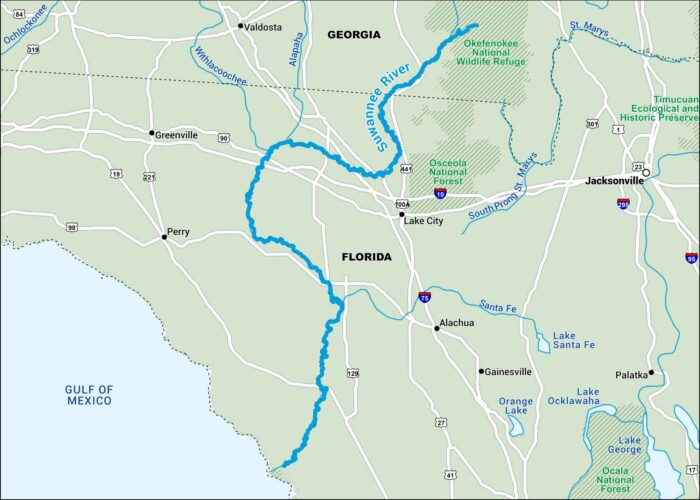 Suwannee River Map