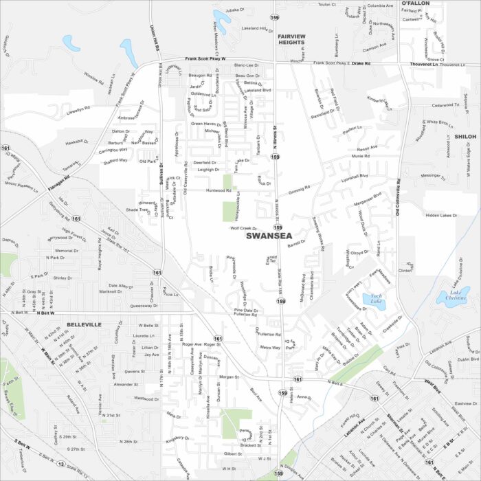 Swansea Map Illinois
