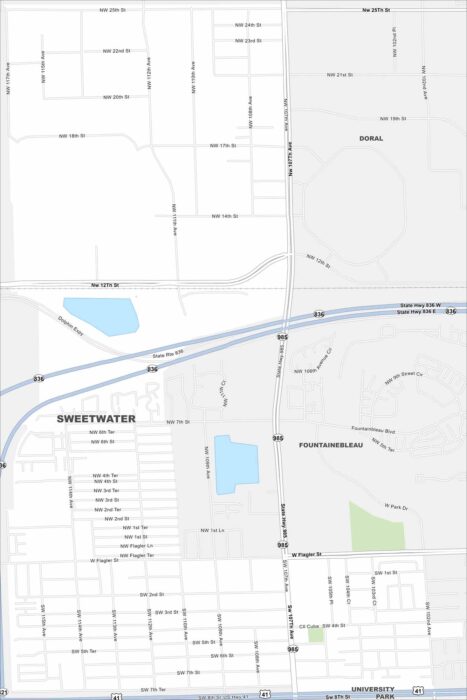 Sweetwater Map Florida