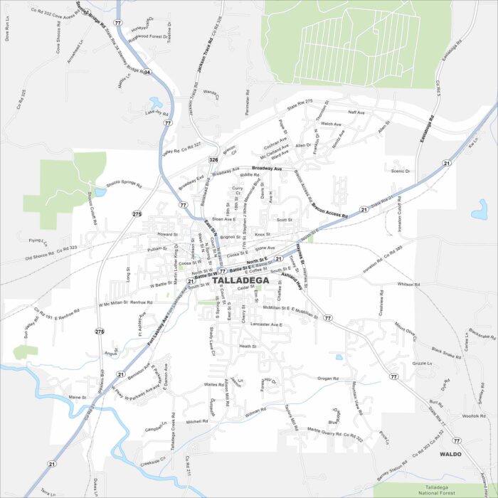 Talladega Map Alabama