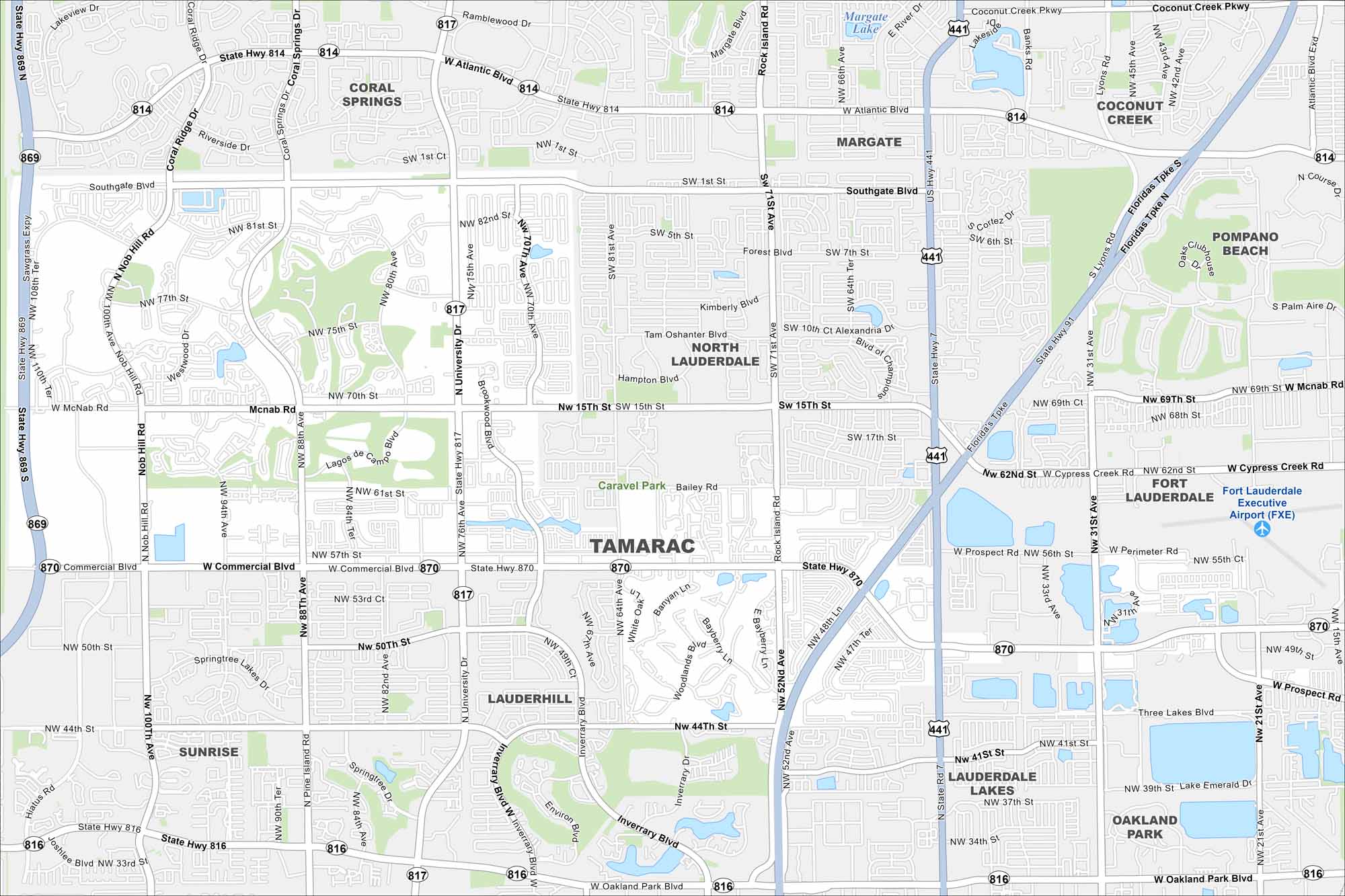 Tamarac Map Florida
