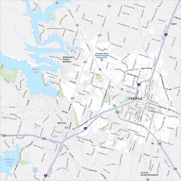 Temple Map Texas