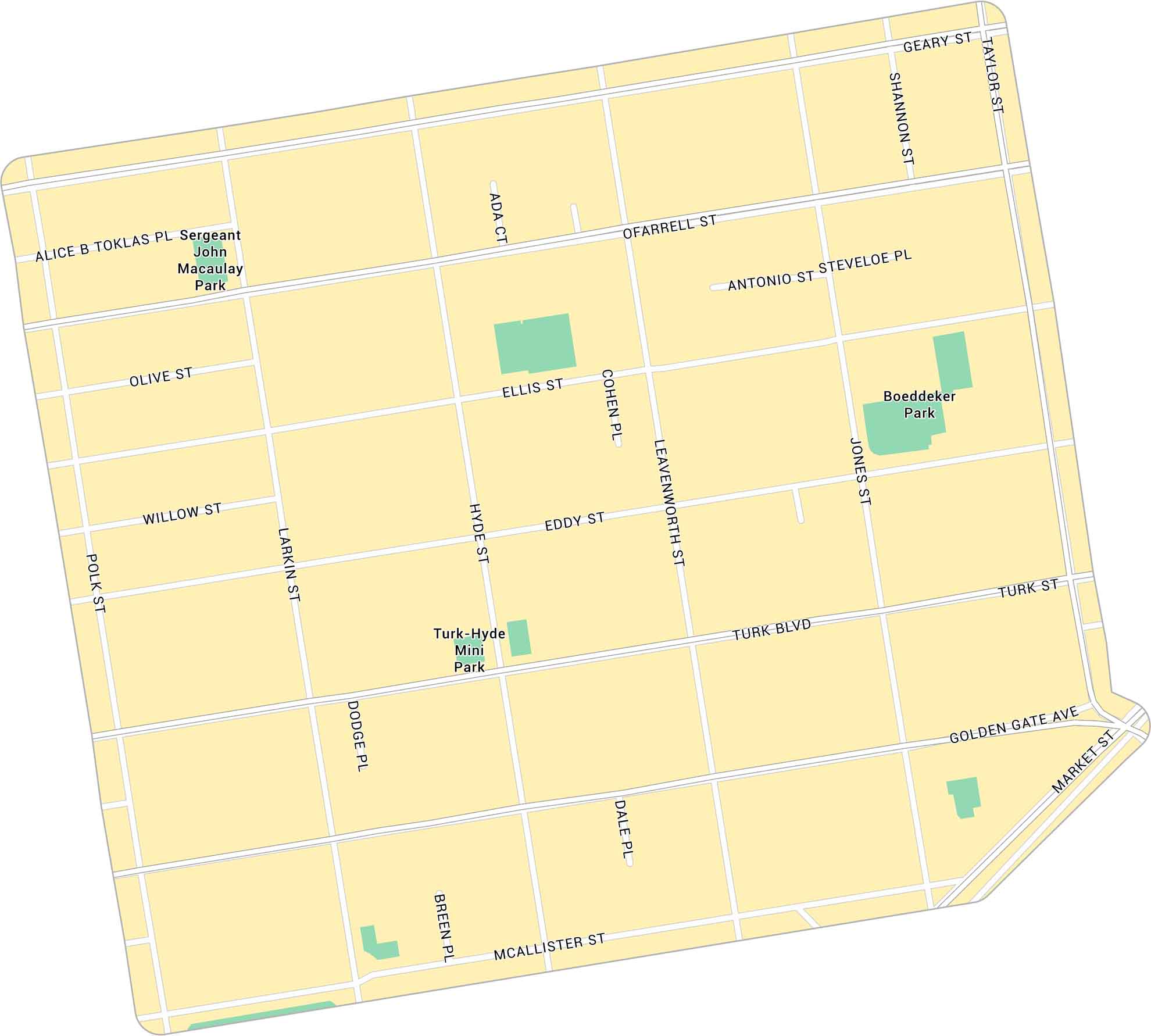 Tenderloin Map San Francisco