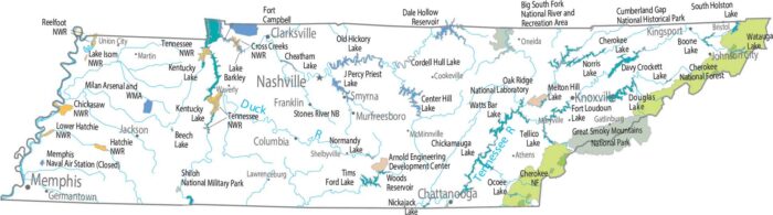 Tennessee National Parks and Forests Map