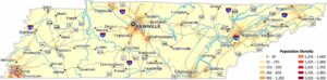 Tennessee Population Density Map