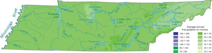 Tennessee Precipitation Map