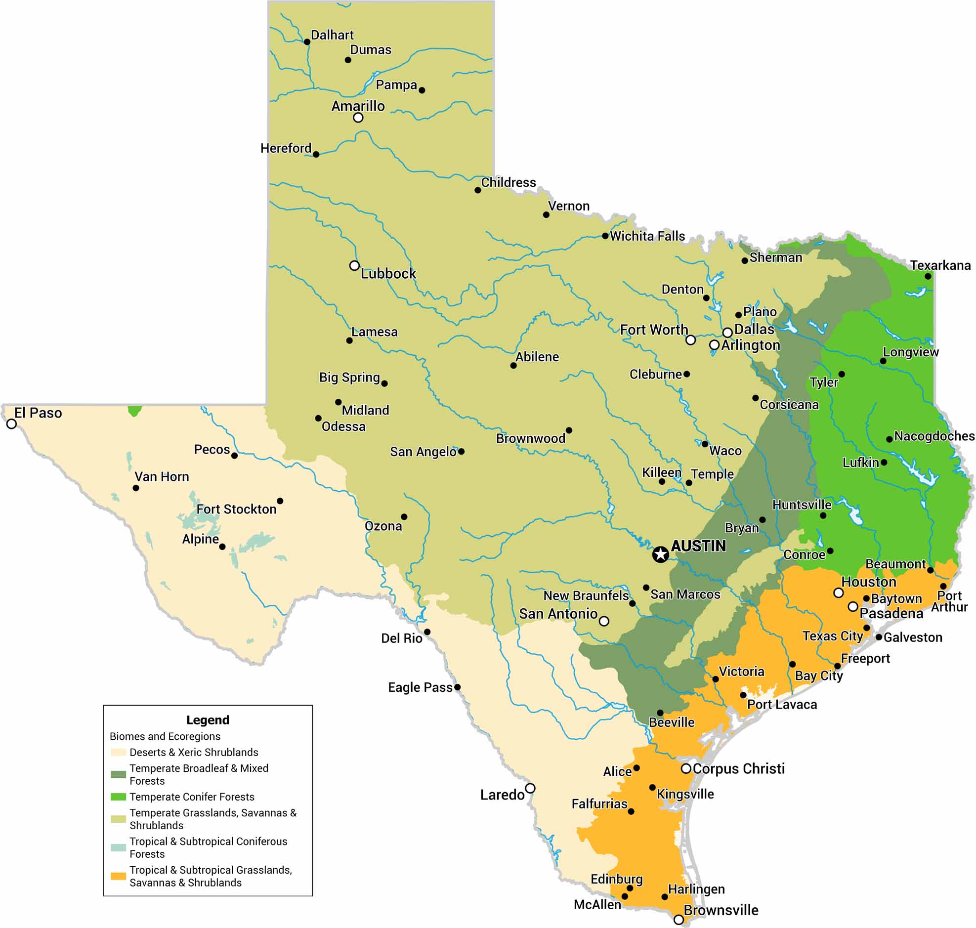Texas Biomes Map