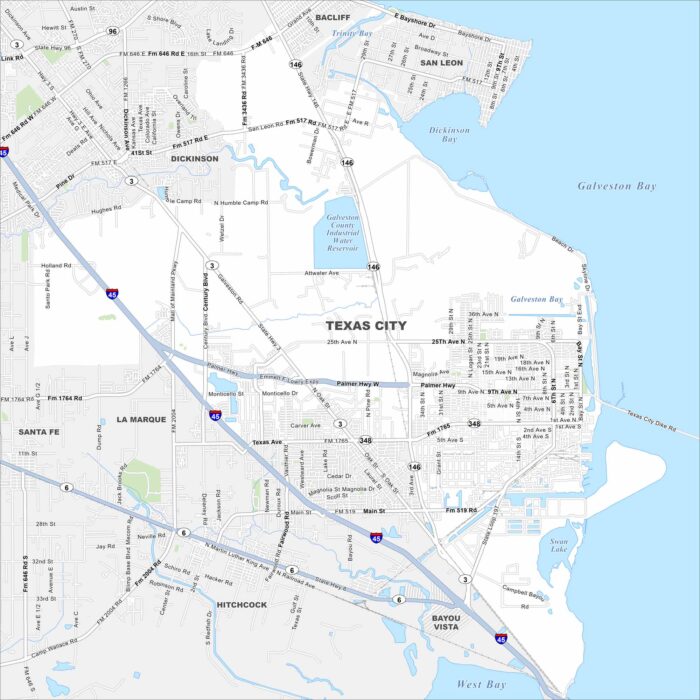 Texas City Map Texas