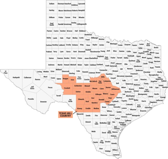 Texas Hill Country Map