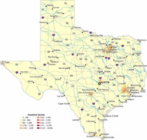 Texas Population Density Map