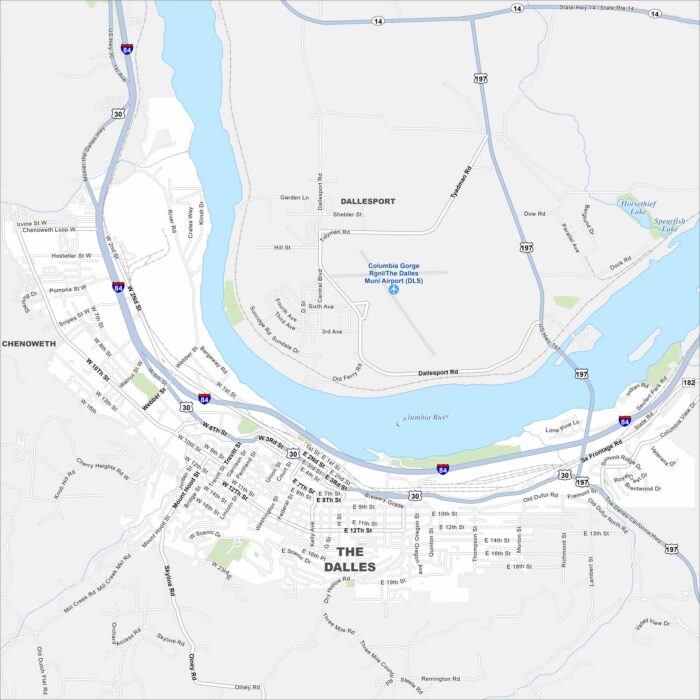 The Dalles Map Oregon