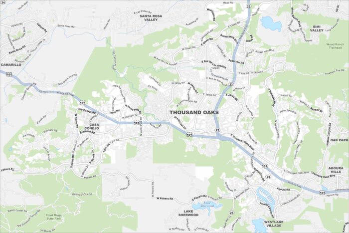 Thousand Oaks Map California