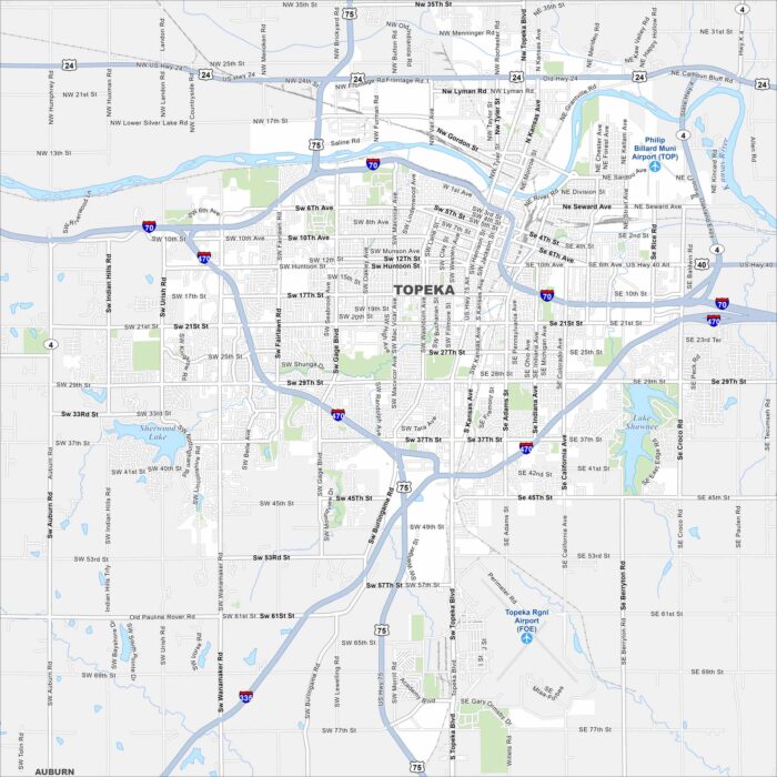 Topeka Map Kansas