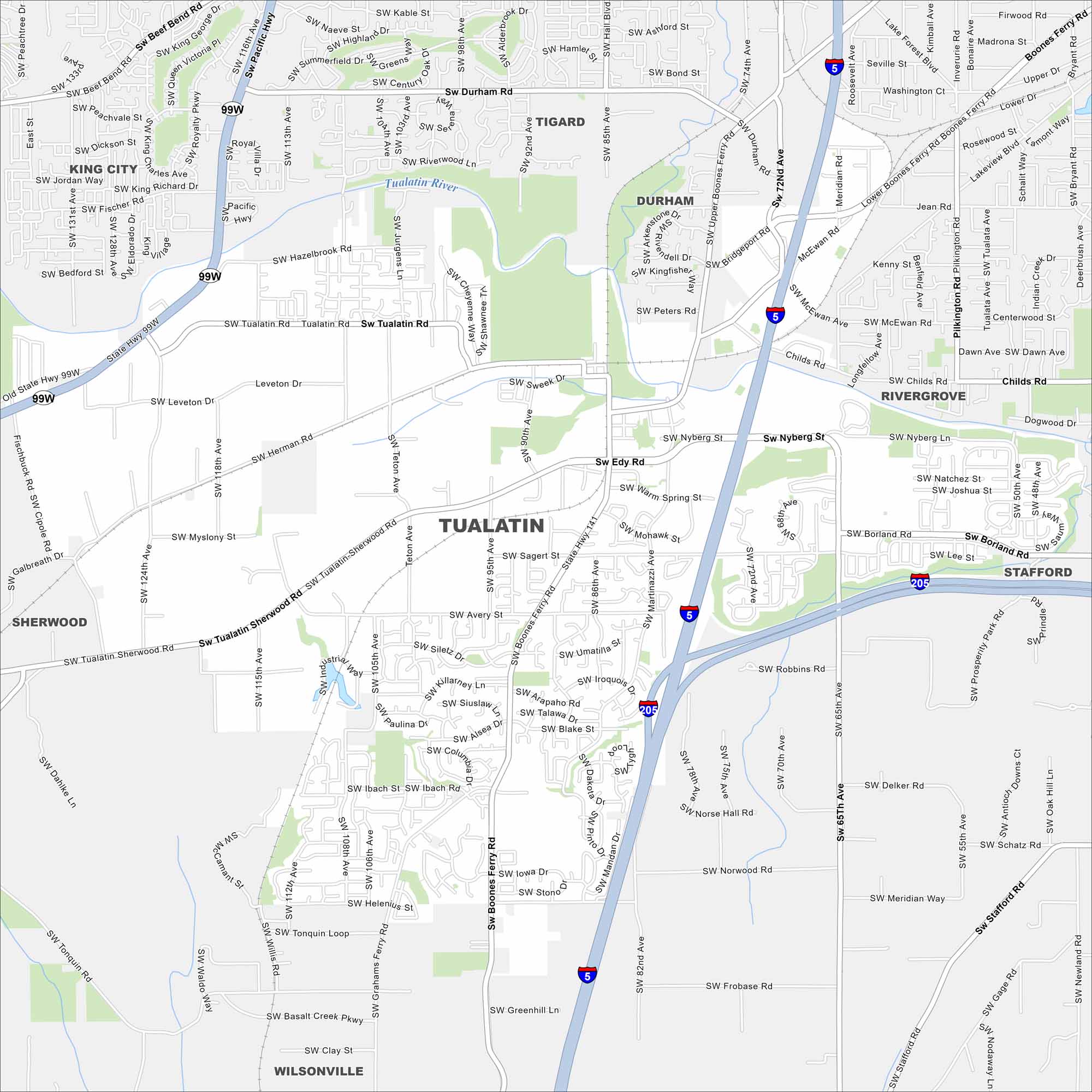 Tualatin Map Oregon