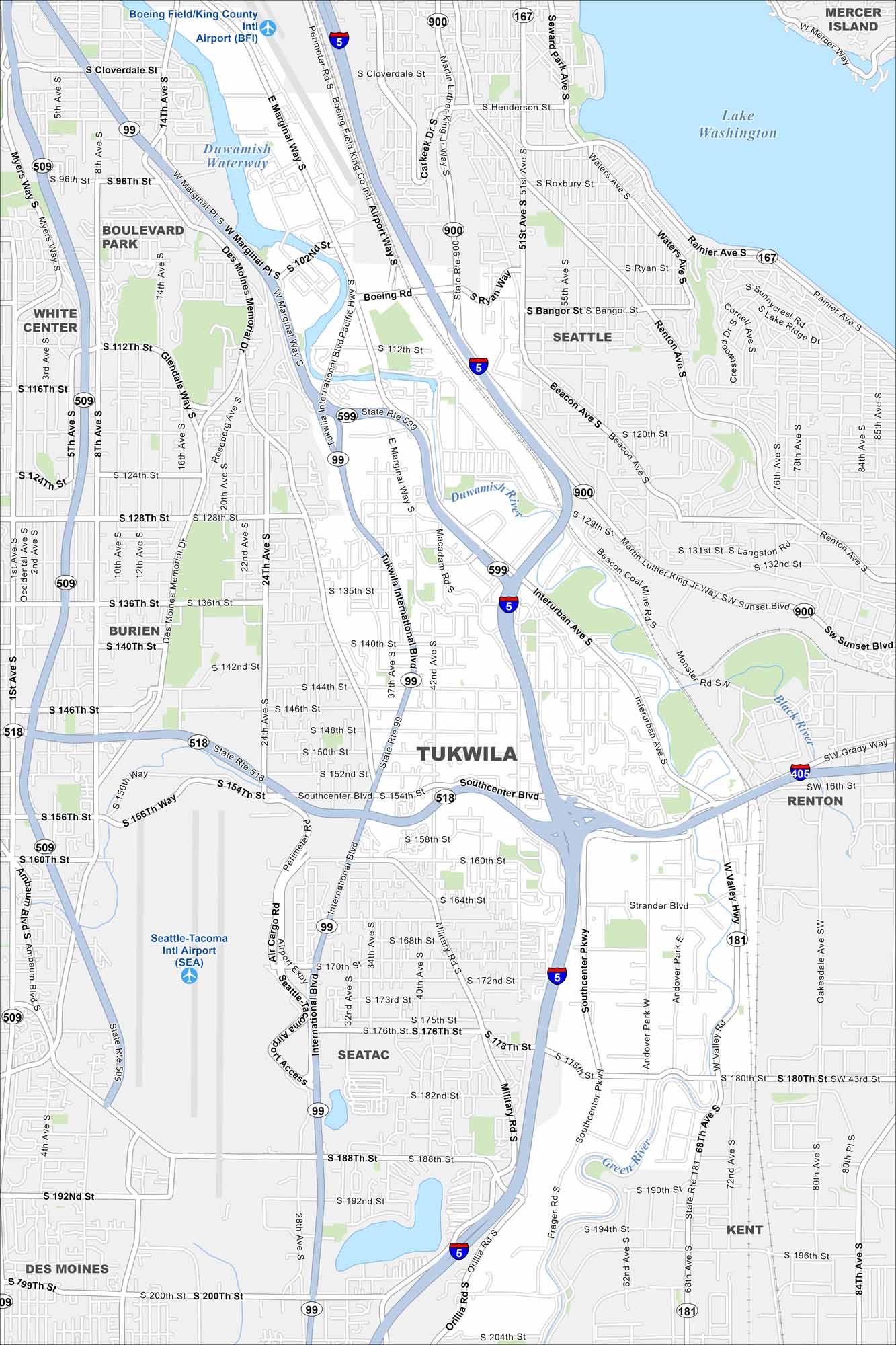 Tukwila Map Washington