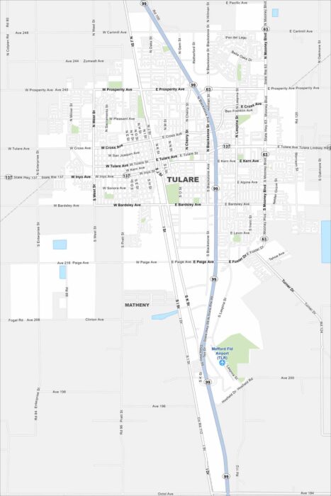 Tulare Map California