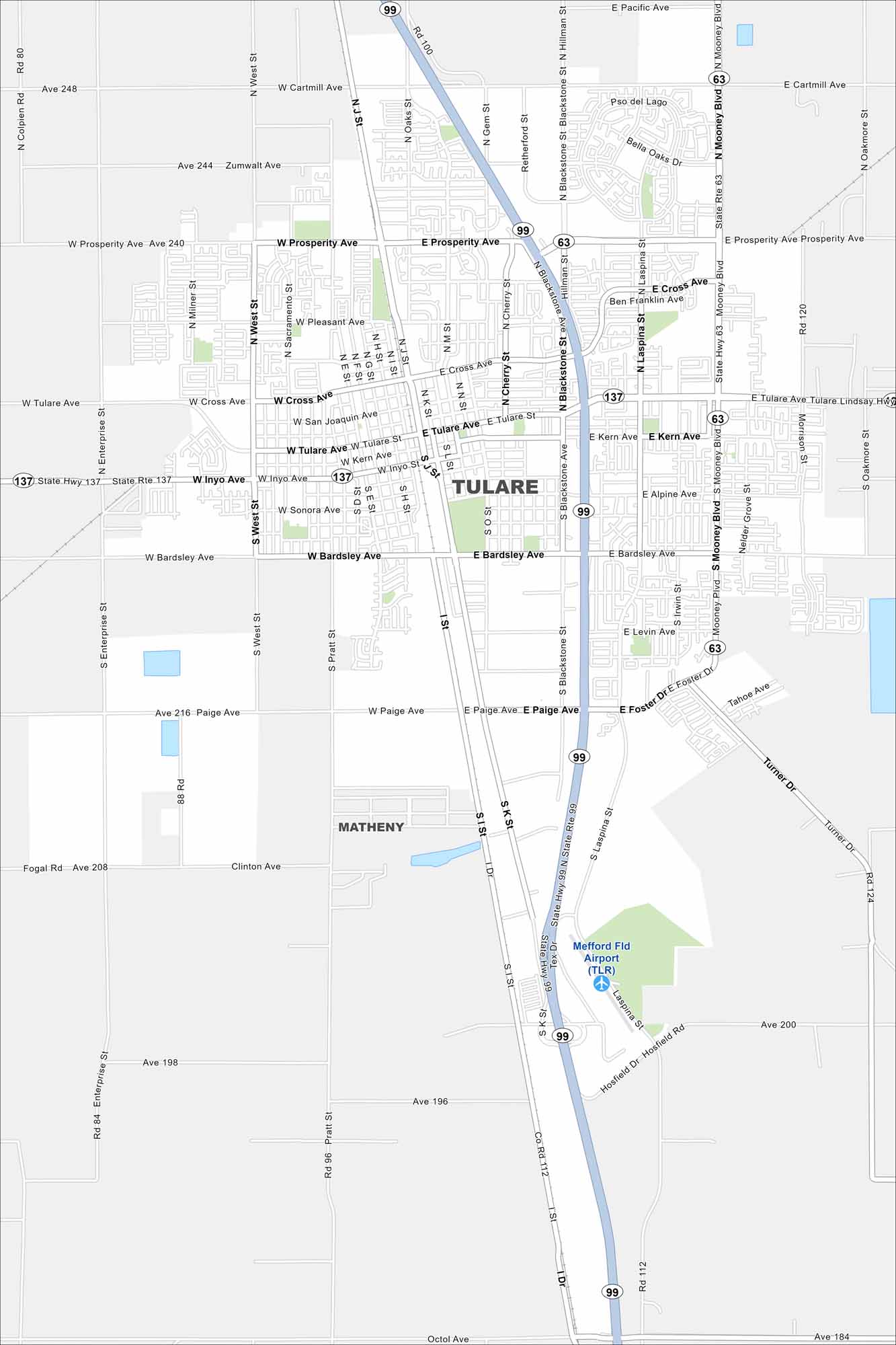 Tulare Map California