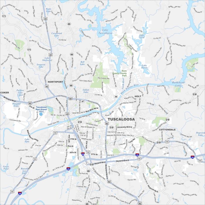 Tuscaloosa Map Alabama