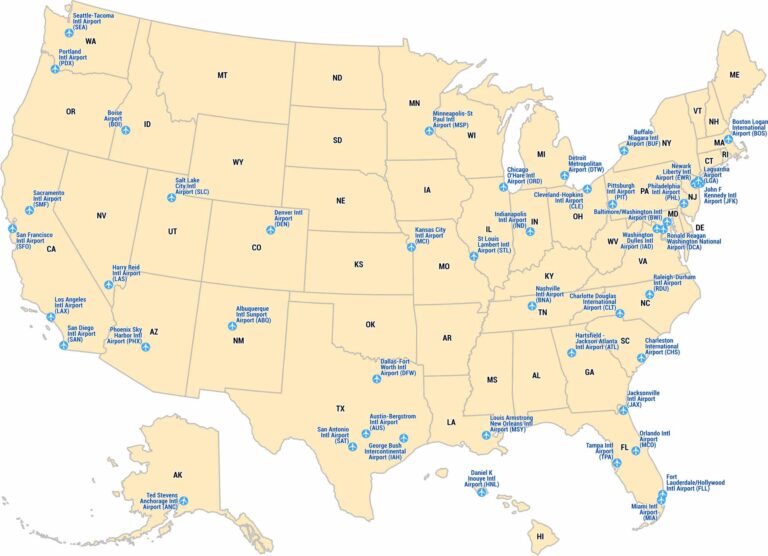 US Airports Map