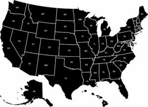 US Black and White Map