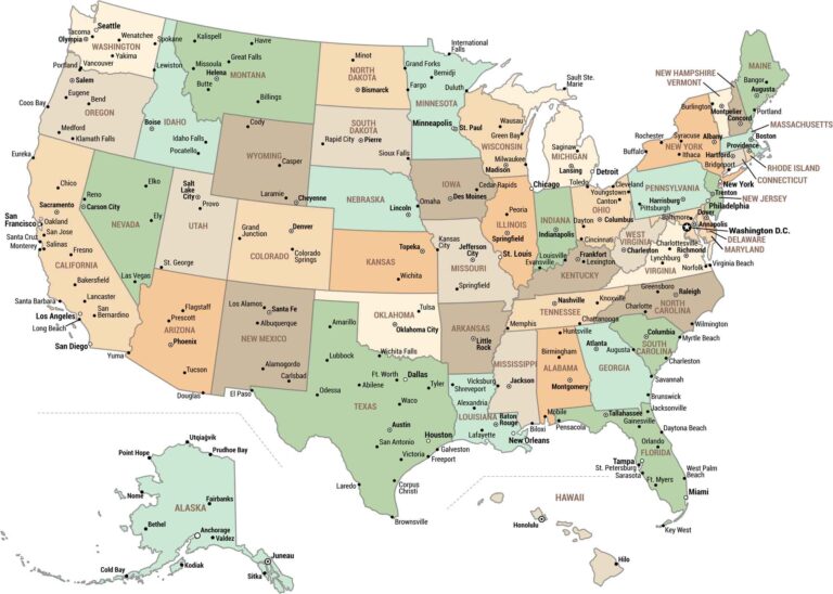 US State Capitals Map - US Maps