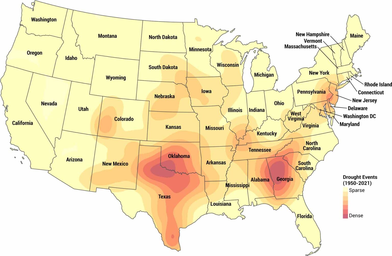 US Mean Annual Relative Humidity Map - US Maps