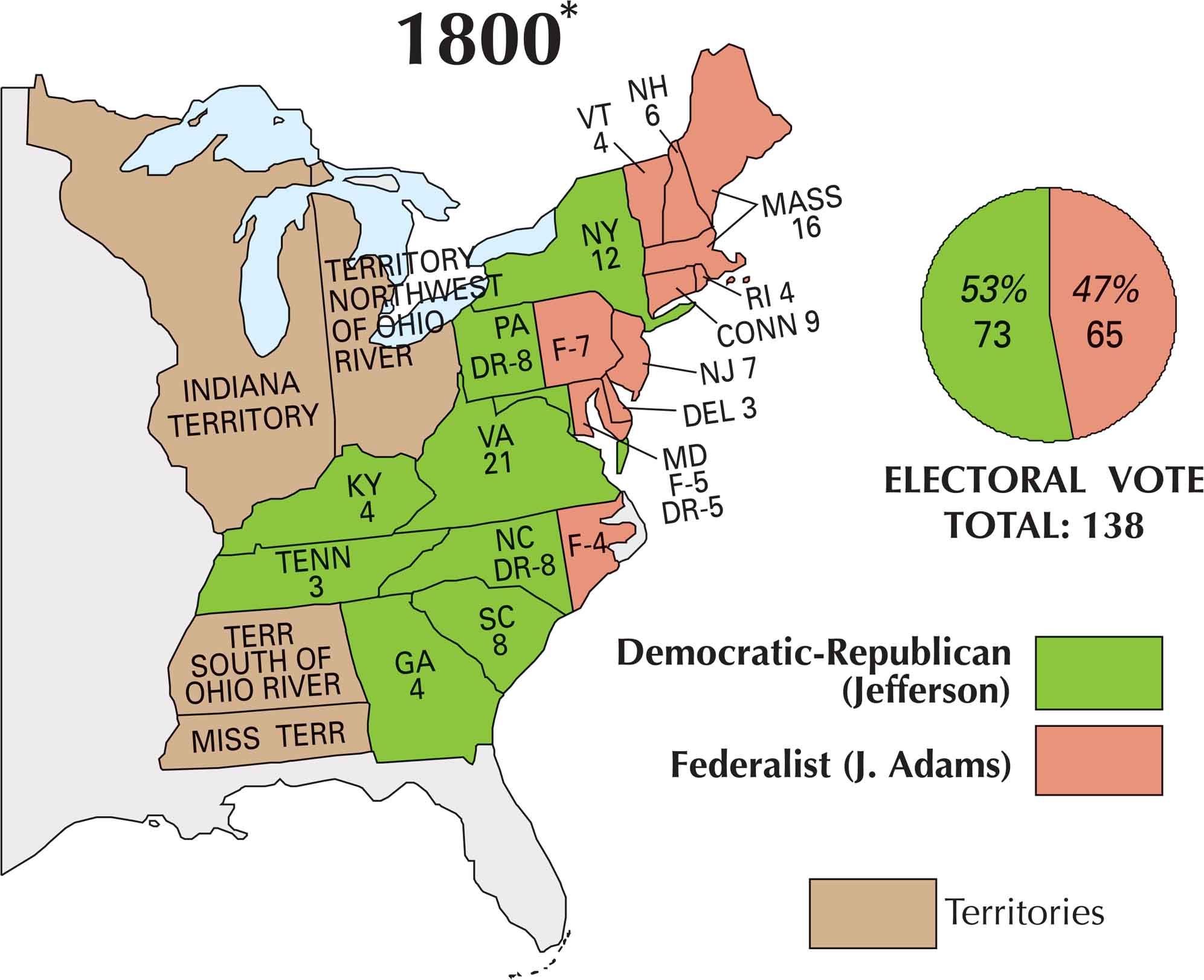US Election 1800 Map