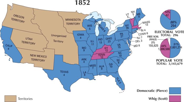 US Election 1852 Map