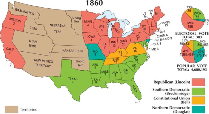 US Election 1860 Map