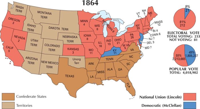US Election 1864 Map