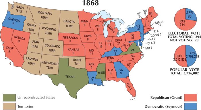 US Election 1868 Map