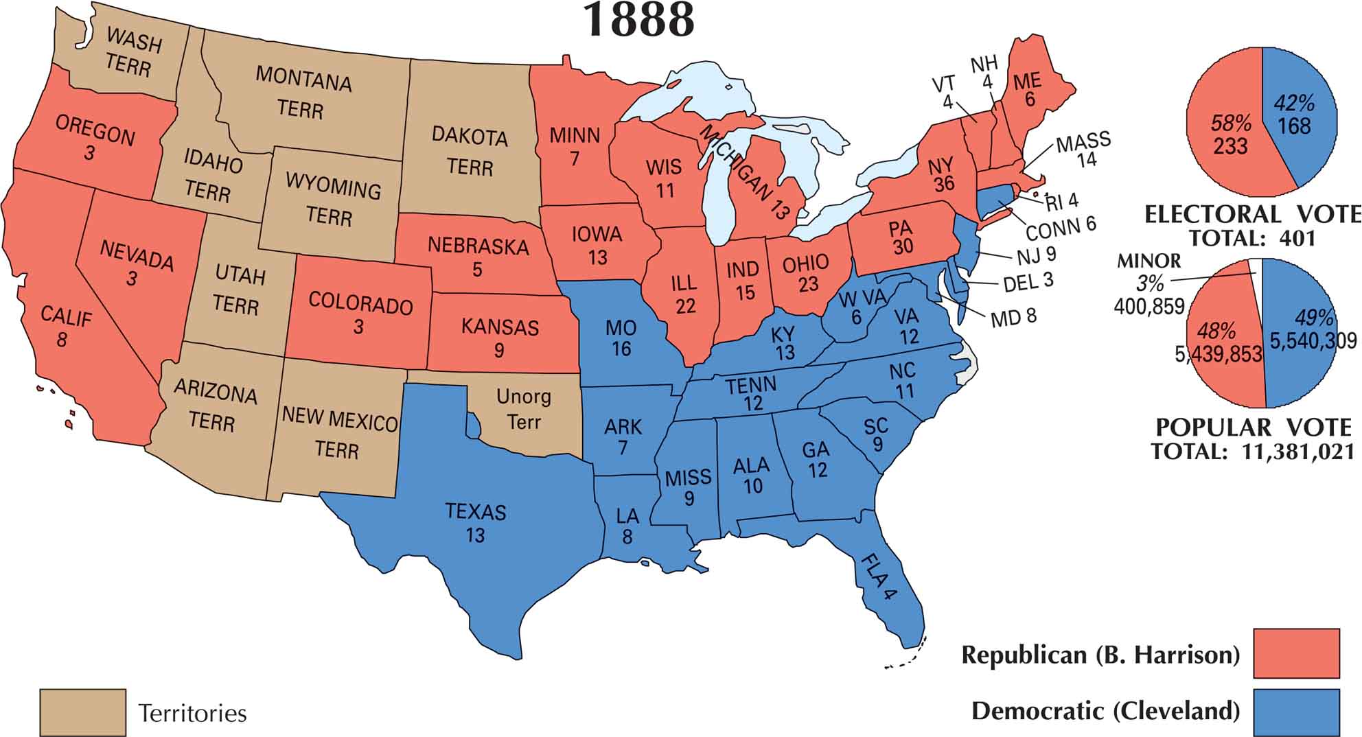 US Election 1888 Map
