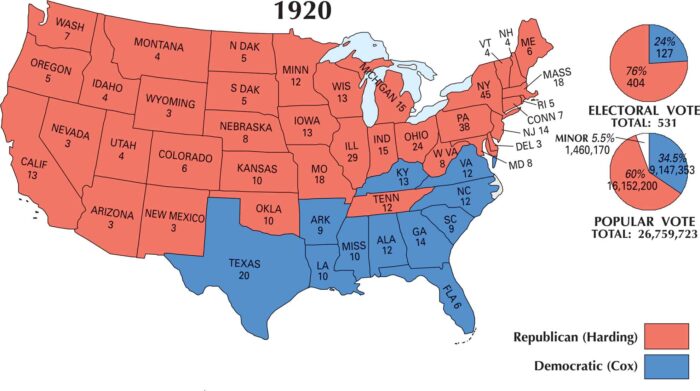 US Election 1920 Map
