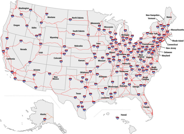 US Interstate Map