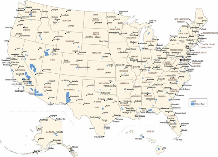 US Military Bases Map