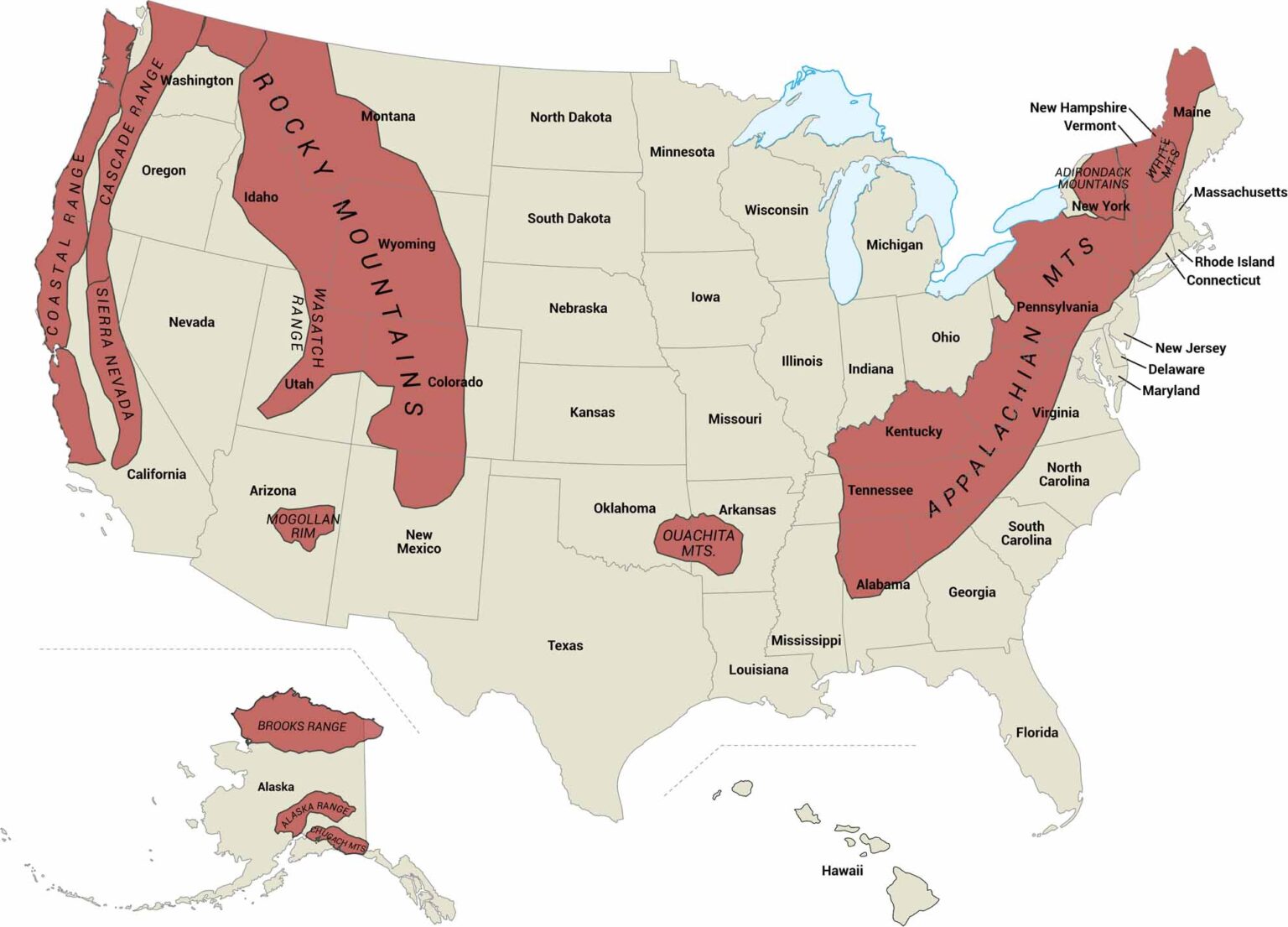US Terrain Map US Maps US Mountains Map 1536x1105 
