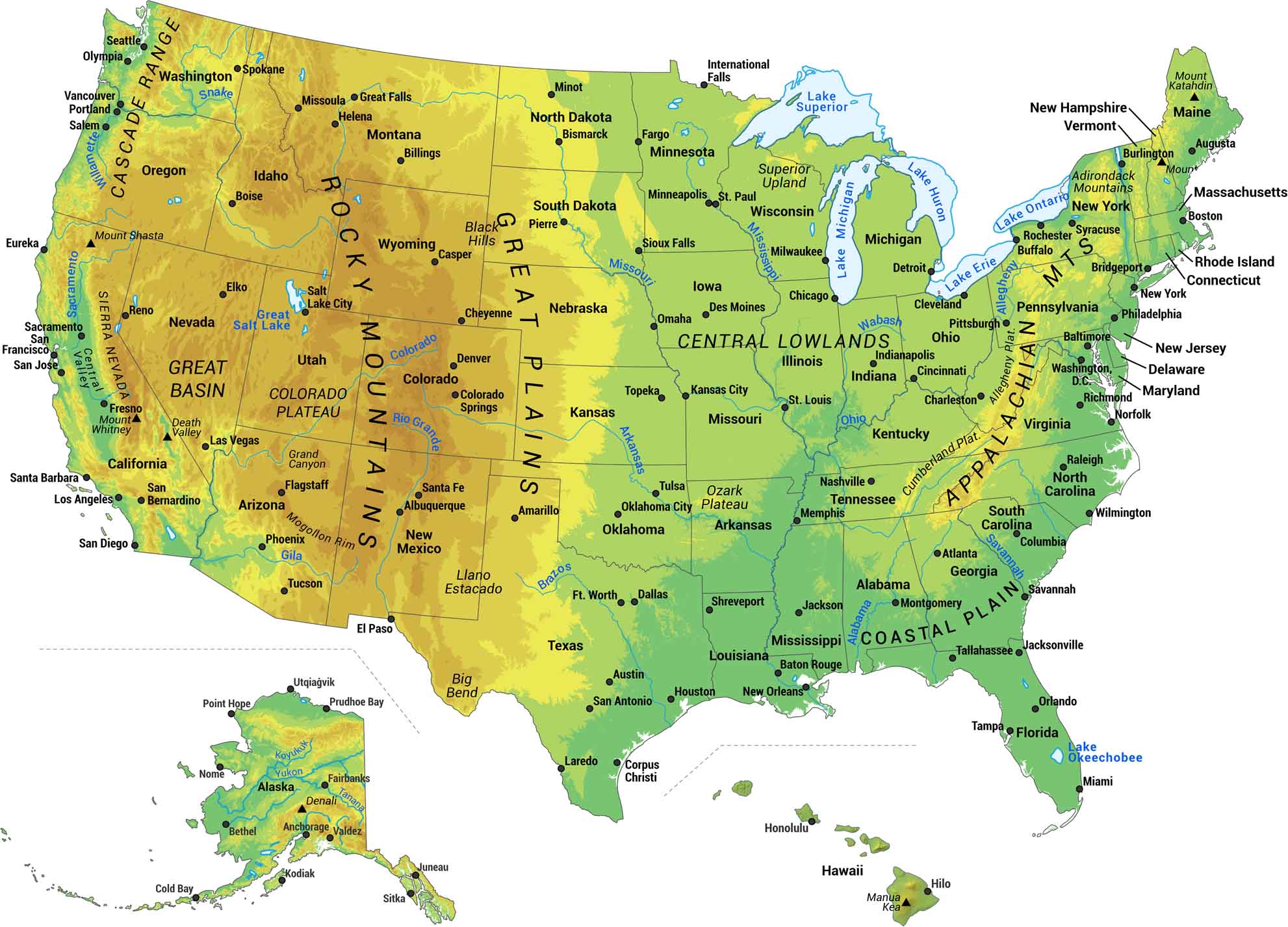 US Physical Map
