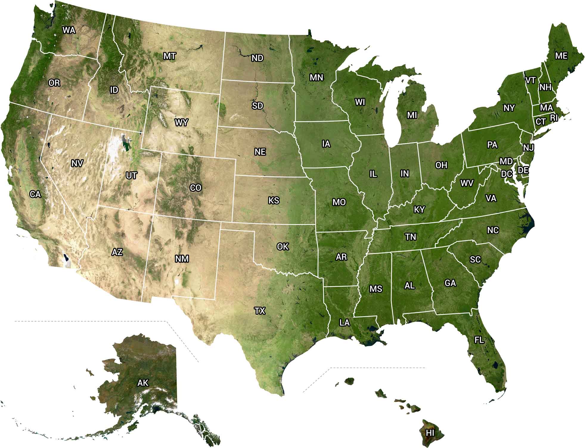 US Satellite Map