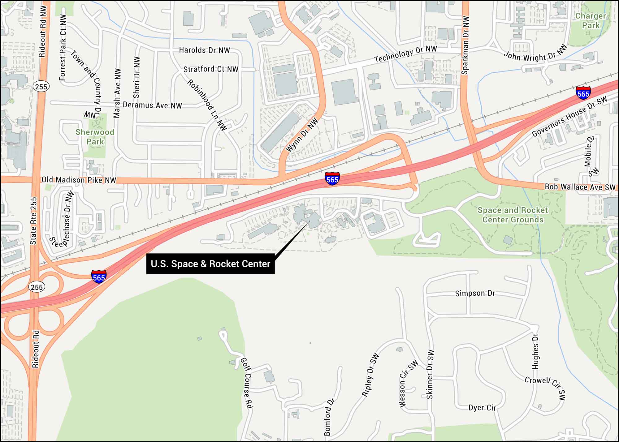 US Space and Rocket Center Map