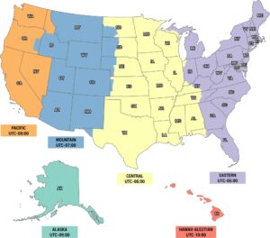 US Timezone Map