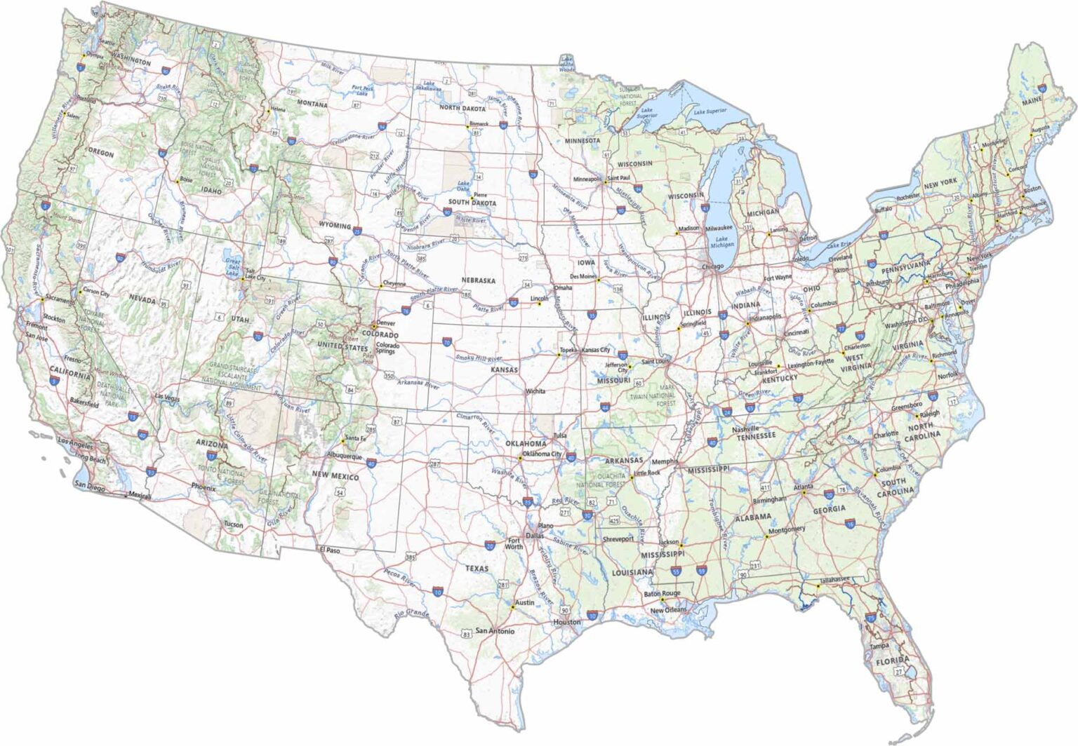 US Mountains Map US Maps US Topographic Map 1536x1064 