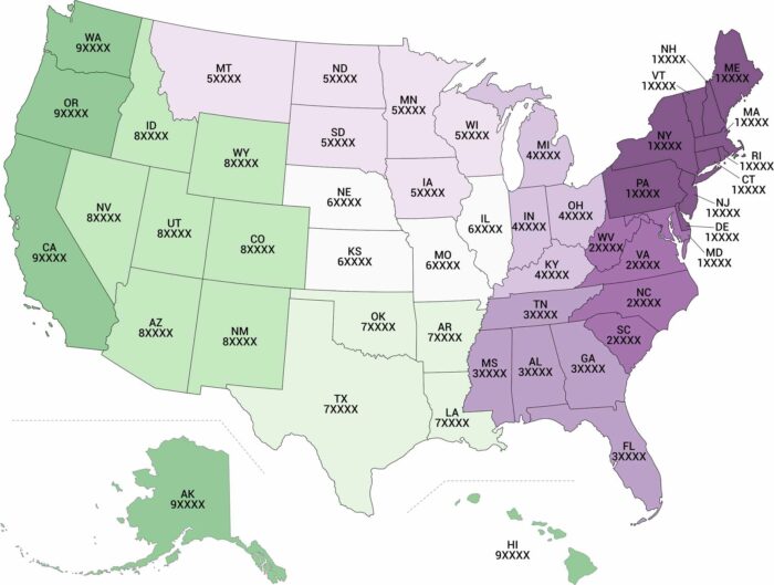 US Zip Code Map