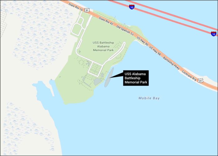 USS Alabama Battleship Memorial Park Map