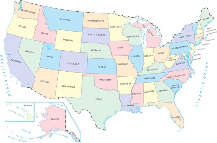 United States Pastel Map