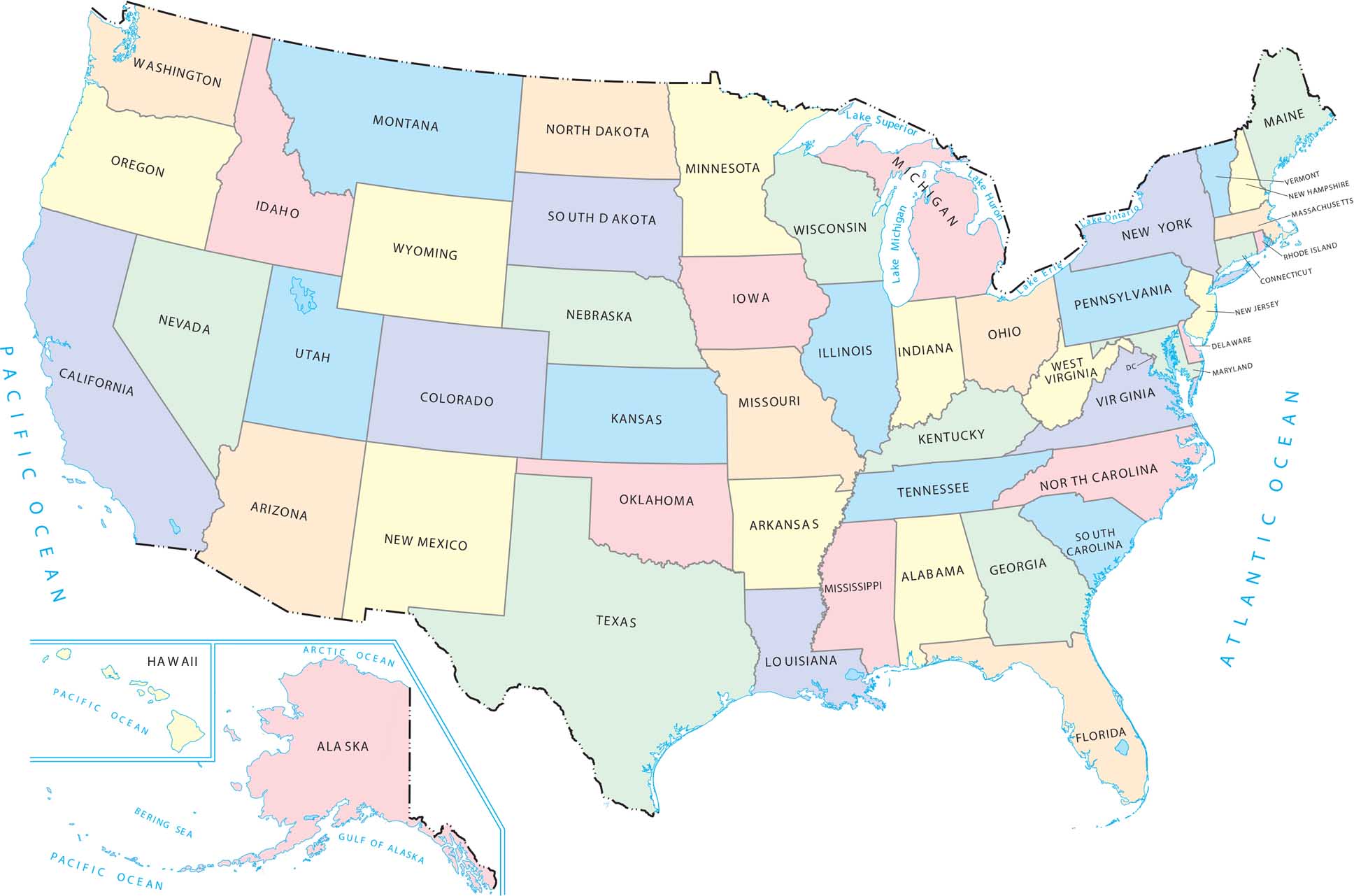 United States Pastel Map