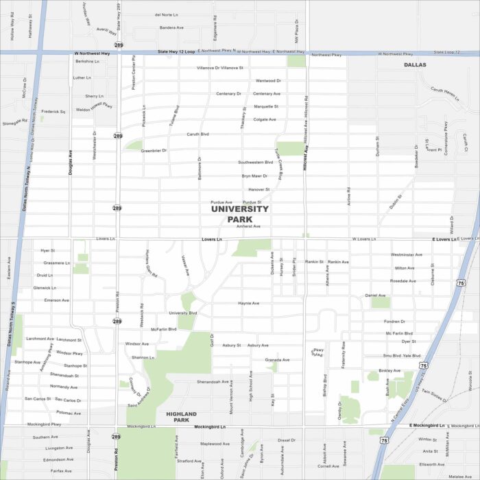 University Park Map Texas